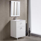 Fresca Platinum Due 24" Glossy White Bathroom Vanity