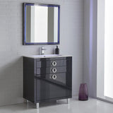 Fresca Platinum Due 32" Glossy Cobalt Bathroom Vanity