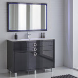 Fresca Platinum Due 48" Glossy Cobalt Bathroom Vanity