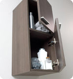 Fresca Gray Oak Bathroom Linen Side Cabinet w/ 2 Storage Areas