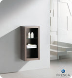 Fresca Allier Gray Oak Bathroom Linen Side Cabinet w/ 2 Glass Shelves