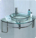 Fresca Ordinato 24" Corner Mount Glass Bathroom Vanity