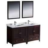 Fresca Oxford 60" Antique White Traditional Double Sink Bathroom Vanity FVN20-3030AW
