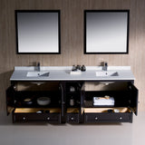 Fresca Oxford 84" Traditional Double Sink Bathroom Vanity