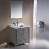 Fresca Oxford 30" Gray Traditional Bathroom Vanity