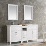 Cambridge 60" Double Sink Traditional Bathroom Vanity w/ Mirrors