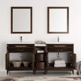 Fresca Cambridge 72" Double Sink Traditional Bathroom Vanity w/ Mirrors