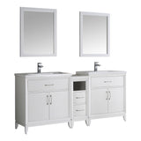 Fresca Cambridge 72" Double Sink Traditional Bathroom Vanity w/ Mirrors