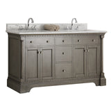 Fresca Kingston 60" Antique Silver Double Sink Traditional Bathroom Cabinet Only
