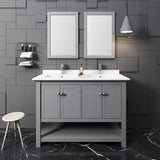 Fresca Manchester 48" Gray Traditional Double Sink Bathroom Vanity FVN2348GR-D