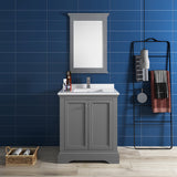 Fresca Windsor 30" Gray Textured Traditional Bathroom Vanity w/ Mirror | FVN2430GRV