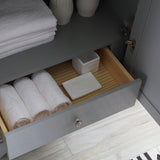 Fresca Windsor 30" Gray Textured Traditional Bathroom Vanity w/ Mirror | FVN2430GRV