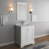 Fresca Windsor 30" Matte White Traditional Bathroom Vanity w/ Mirror | FVN2430WHM