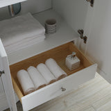 Fresca Windsor 36" Matte White Traditional Bathroom Vanity w/ Mirror | FVN2436WHM