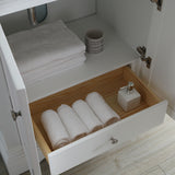 Fresca Windsor 40" Matte White Traditional Bathroom Vanity w/ Mirror | FVN2440WHM
