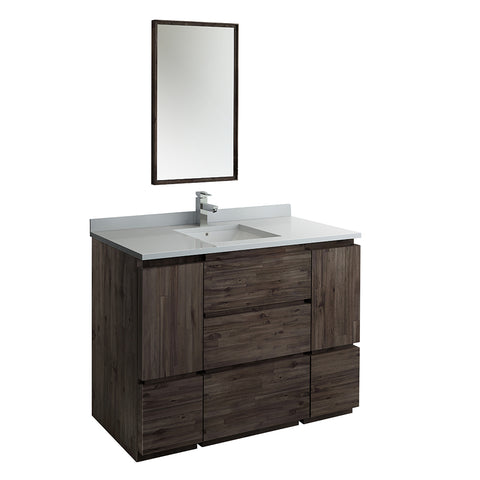 Fresca Formosa 48" Floor Standing Modern Bathroom Vanity w/ Mirror | FVN31-122412ACA-FC