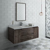 Fresca Formosa 48" Wall Hung Modern Bathroom Vanity w/ Mirror | FVN31-122412ACA