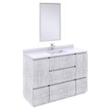 Fresca Formosa Modern 48" Rustic White Floor Standing Single Sink Vanity Set | FVN31-122412RWH-FC