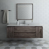 Fresca Formosa 60" Wall Hung Single Sink Modern Bathroom Vanity w/ Mirror | FVN31-123612ACA