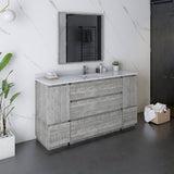 Fresca Formosa Modern 60" Ash Floor Standing Single Sink Vanity Set | FVN31-123612ASH-FC