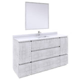 Fresca Formosa Modern 60" Rustic White Floor Standing Single Sink Vanity Set | FVN31-123612RWH-FC
