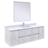 Fresca Formosa Modern 60" Rustic White Wall Hung Single Sink Vanity Set | FVN31-123612RWH