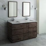 Fresca Formosa 60" Floor Standing Double Sink Modern Bathroom Vanity w/ Mirrors | FVN31-241224ACA-FC