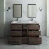 Fresca Formosa 60" Floor Standing Double Sink Modern Bathroom Vanity w/ Mirrors | FVN31-241224ACA-FC