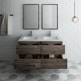 Fresca Formosa 48" Wall Hung Double Sink Modern Bathroom Vanity w/ Mirrors | FVN31-2424ACA