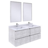 Fresca Formosa Modern 48" Rustic White Wall Hung Double Sink Vanity Set | FVN31-2424RWH