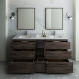 Fresca Formosa 72" Floor Standing Double Sink Modern Bathroom Vanity w/ Mirrors | FVN31-301230ACA-FC