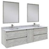 Fresca Formosa Modern 72" Ash Wall Hung Double Sink Vanity Set | FVN31-301230ASH