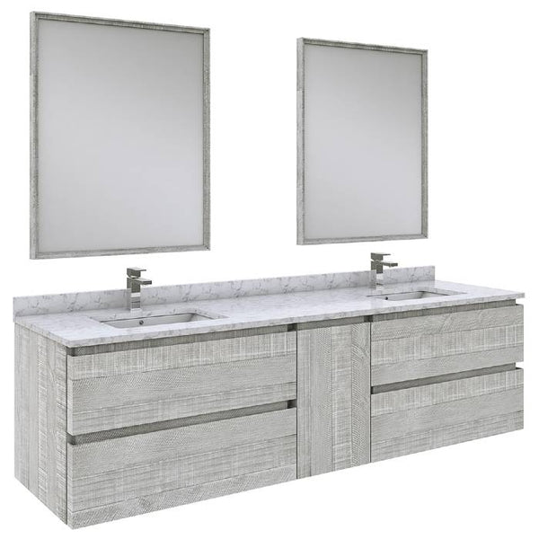 Fresca Formosa Modern 72" Ash Wall Hung Double Sink Vanity Set | FVN31-301230ASH