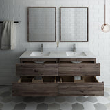 Fresca Formosa 60" Wall Hung Double Sink Modern Bathroom Vanity w/ Mirrors | FVN31-3030ACA