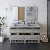 Fresca Formosa Modern 60" Ash Floor Standing Double Sink Vanity Set w/ Open Bottom | FVN31-3030ASH-FS