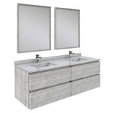 Fresca Formosa Modern 60" Ash Wall Hung Double Sink Vanity Set | FVN31-3030ASH