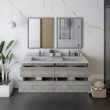 Fresca Formosa Modern 60" Ash Wall Hung Double Sink Vanity Set | FVN31-3030ASH