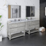 Fresca Formosa Modern 84" Ash Floor Standing Double Sink Vanity Set w/ Open Bottom | FVN31-361236ASH-FS