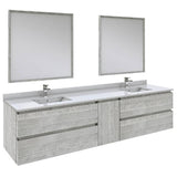 Fresca Formosa Modern 84" Ash Wall Hung Double Sink Vanity Set | FVN31-361236ASH