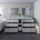 Fresca Formosa Modern 84" Rustic White Floor Standing Double Sink Vanity Set | FVN31-361236RWH-FC