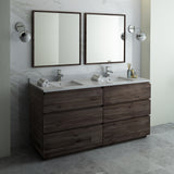 Fresca Formosa 72" Floor Standing Double Sink Modern Bathroom Vanity w/ Mirrors | FVN31-3636ACA-FC