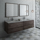 Fresca Formosa 72" Wall Hung Double Sink Modern Bathroom Vanity w/ Mirrors | FVN31-3636ACA