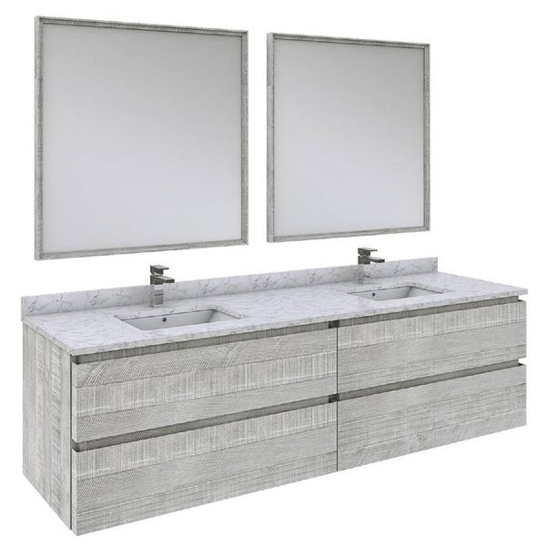 Fresca Formosa Modern 72" Ash Wall Hung Double Sink Vanity Set | FVN31-3636ASH