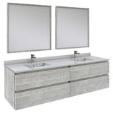 Fresca Formosa Modern 72" Ash Wall Hung Double Sink Vanity Set | FVN31-3636ASH