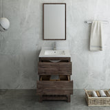 Fresca Formosa 24" Floor Standing Modern Bathroom Vanity w/ Open Bottom & Mirror | FVN3124ACA-FS