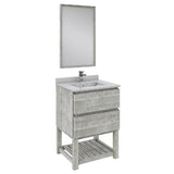 Fresca Formosa Modern 24" Ash Floor Standing Single Sink Vanity Set w/ Open Bottom | FVN3124ASH-FS