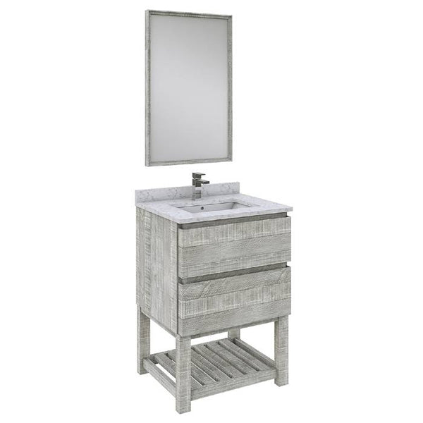 Fresca Formosa Modern 24" Ash Floor Standing Single Sink Vanity Set w/ Open Bottom | FVN3124ASH-FS