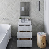 Fresca Formosa Modern 24" Rustic White Floor Standing Single Sink Vanity Set | FVN3124RWH-FC