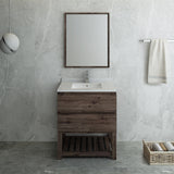 Fresca Formosa 30" Floor Standing Modern Bathroom Vanity w/ Open Bottom & Mirror | FVN3130ACA-FS