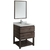 Fresca Formosa 30" Floor Standing Modern Bathroom Vanity w/ Open Bottom & Mirror | FVN3130ACA-FS